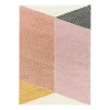 Tapis en laine Rectangles Rose, 170x240 cm
