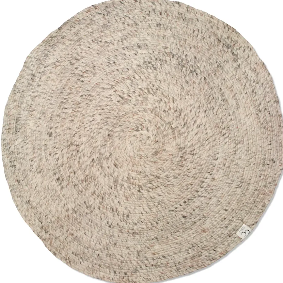 Tapis en laine rond Merino Ø160 cm, Beige
