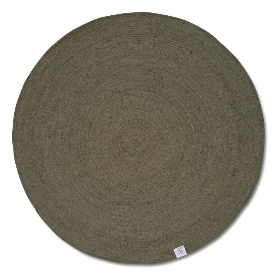 Tapis en laine rond Merino Ø160 cm, Dark green