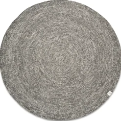 Tapis en laine rond Merino Ø200 cm, Gris