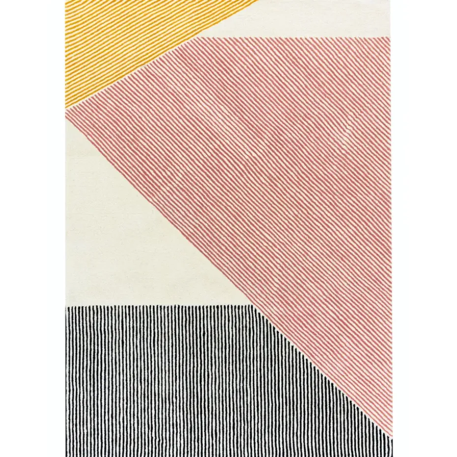 Tapis en laine Stripes Rose, 200x300 cm