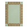 Tapis en laine Teklan Frame, Pistachio camel, 140x200 cm