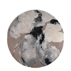 Tapis Floreo Ø200 cm, Blanc-gris