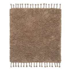 Tapis long pile Amass 140x140 cm, White Pepper