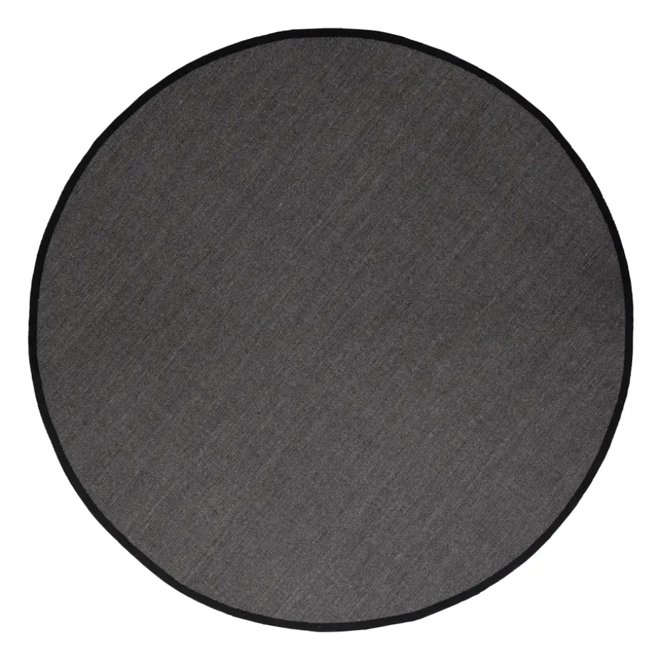 Tapis rond en sisal noir Jenny, Noir Ø250 cm