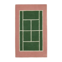 Tapis Tennis, Vert-rose, 88x150 cm