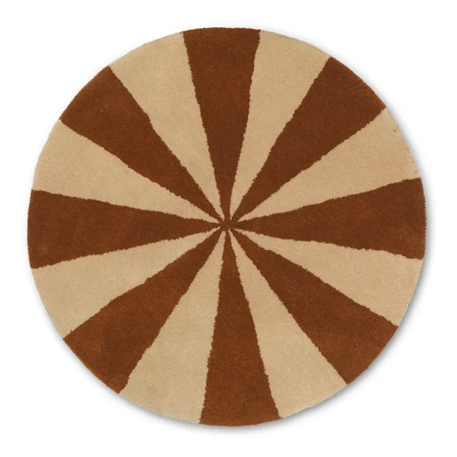 Tapis touffeté à la main Arch Ø70 cm, Dark brick-Off white