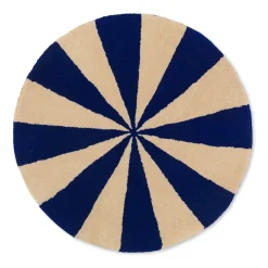 Tapis touffeté à la main Arch Ø70 cm, Bright blue-Off white