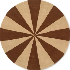 Tapis touffeté à la main Arch Ø130 cm, Dark brick-Off white