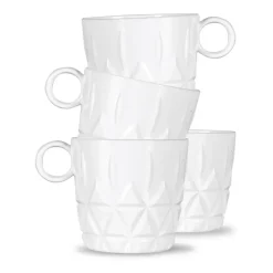 Tasse à café Picknick Lot de 4, Blanc