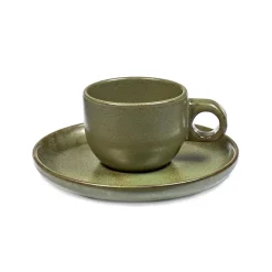 Tasse à espresso avec soucoupe Surface 10 cl, Camogreen