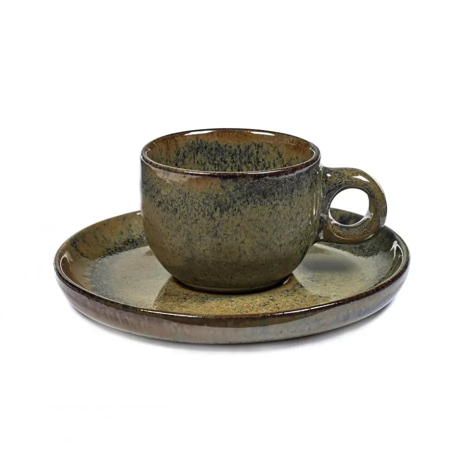 Tasse à espresso avec soucoupe Surface 10 cl, Indi grey