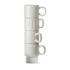 Tasse à espresso Coffee & More, lot de 4, Blanc