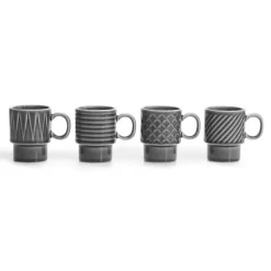 Tasse à espresso Coffee & More, lot de 4, Gris