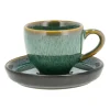 Tasse à expresso et soucoupe Bitz 7 cl, Vert-noir