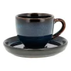 Tasse à expresso et soucoupe Bitz 7 cl, Bleu foncé-noir