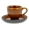 Tasse à expresso et soucoupe Bitz 7 cl, Ambre-noir