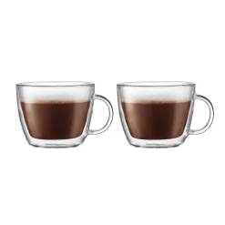 Tasse à latte double paroi avec anse Bistro 45 cl, Lot de 2