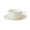 Tasse à thé avec soucoupe Arris, Blanc