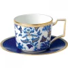 Tasse à thé avec soucoupe Hibiscus, floral