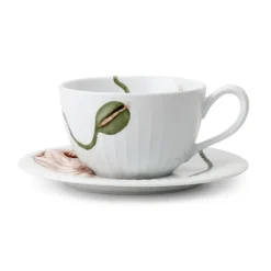 Tasse à thé avec soucoupe Hammershøi Poppy 38 cl, Blanc