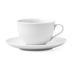 Tasse à thé avec soucoupe Rhombe 24 cl, Blanc