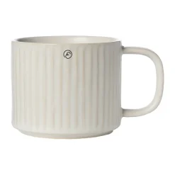 Tasse à thé Ernst striée 36 cl, Blanc naturel