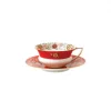Tasse à thé Wonderlust avec soucoupe, bijou pourpre