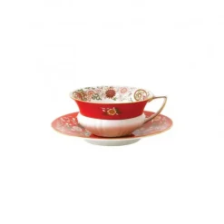 Tasse à thé Wonderlust avec soucoupe, bijou pourpre