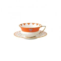 Tasse à thé Wonderlust avec soucoupe, diamant pivoine