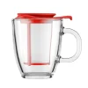 Tasse à thé Yo-Yo avec filtre, rouge