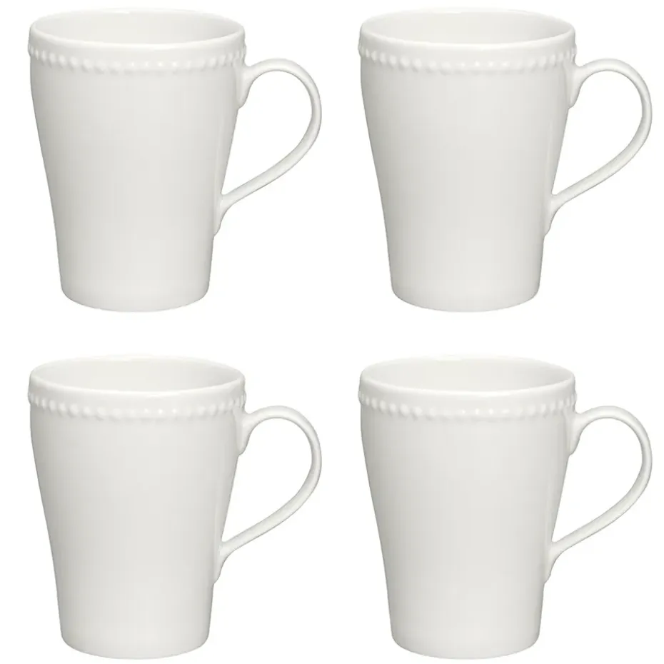 Tasse Dots 35cl Lot de 4, Blanc cassé