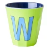 Tasse en mélamine Rice medium lettre W 30 cl, Lime green