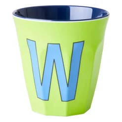 Tasse en mélamine Rice medium lettre W 30 cl, Lime green