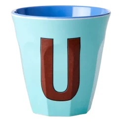 Tasse en mélamine Rice medium lettre U 30 cl, Mint