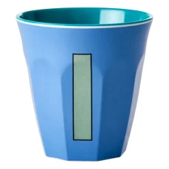 Tasse en mélamine Rice medium lettre I 30 cl, New dusty blue