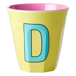 Tasse en mélamine Rice medium lettre D 30 cl, Yellow