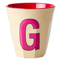 Tasse en mélamine Rice medium lettre G 30 cl, Pastel yellow