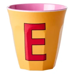 Tasse en mélamine Rice medium lettre E 30 cl, Apricot