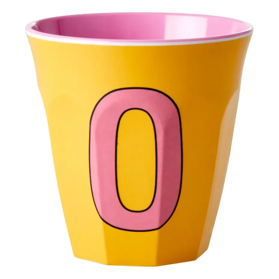 Tasse en mélamine Rice medium lettre O 30 cl, Yellow