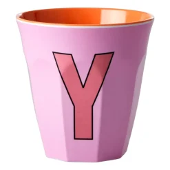Tasse en mélamine Rice medium lettre Y 30 cl, Pink