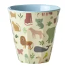 Tasse en mélamine Rice medium, Sweet Jungle Print-Soft blue
