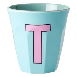 Tasse en mélamine Rice medium lettre T 30 cl, Mint