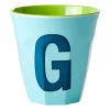 Tasse en mélamine Rice medium lettre G 30 cl, Mint