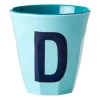 Tasse en mélamine Rice medium lettre D 30 cl, Mint