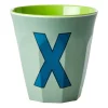 Tasse en mélamine Rice medium lettre X 30 cl, Khaki