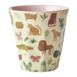 Tasse pour enfant Rice mélamine, Sweet Jungle Print-Soft Pink