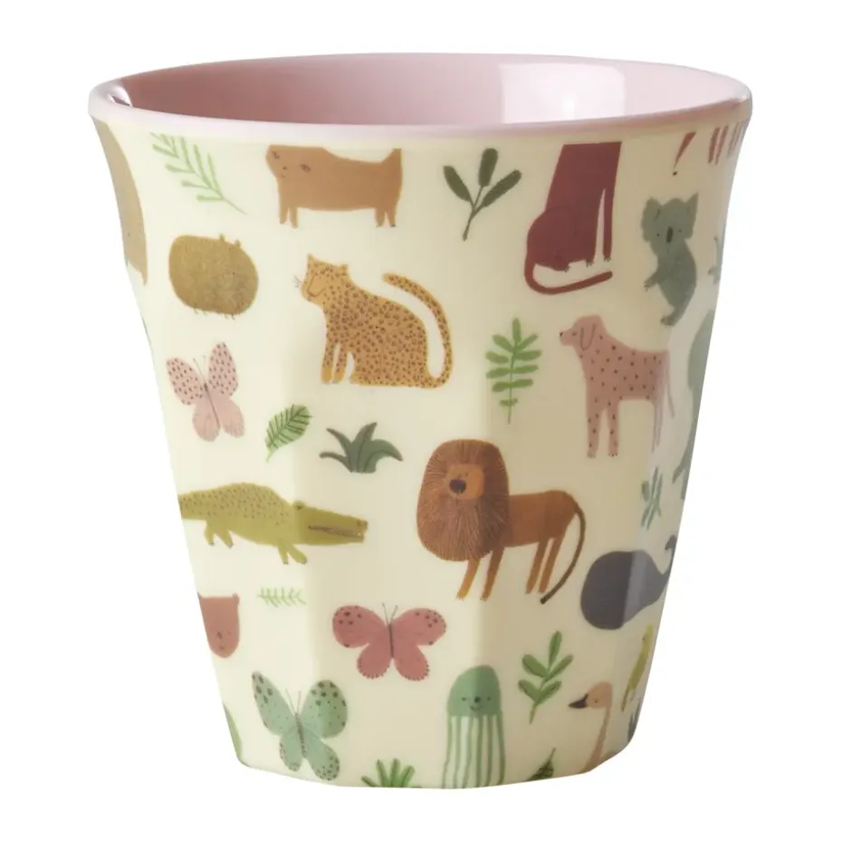 Tasse pour enfant Rice mélamine, Sweet Jungle Print-Soft Pink