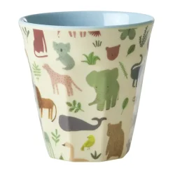 Tasse pour enfant Rice mélamine, Sweet Jungle Print-Soft blue