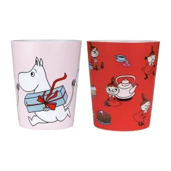 Tasses à emporter Mumin Lilla My 20 cl, Lot de 2, Rouge-rose
